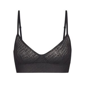 NWOT SKIMS LOGO MESH BLACK TRIANGLE BRALETTE - Black | Size XS